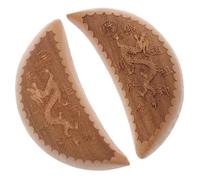 ROMISBABA 2pcs Double Dragon Wooden Yin Yang Divination Cups 3.5 Inch Taoist Moon-shaped Sacrifice Cups for Home Altar Rituals and Spiritual Dowsing Tools