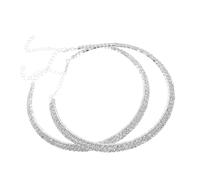 ROMISBABA 2pcs Double Layer Sparkling Rhinestone Tennis Necklace for Women Elegant Bridal Choker Jewelry with Dazzling Crystals Versatile Bling Accessory for Bridesmaids and Special