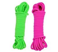 ROMISBABA 2pcs Elastic Jump Rope for Boys Meters Skipping Band for Outdoor Exercise School Fitness Rubber Stretch Bands in Green and Rosy
