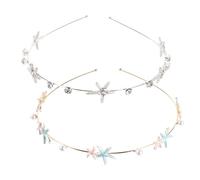 ROMISBABA 2pcs Elegant Rhinestone Star Headbands Hair Accessories Made of Alloy, Delicate and Beautiful Design, Accessory for Photography and Special Occasions, Suitable and Ladies