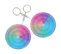 ROMISBABA 2pcs Emotions Wheel Double-sided Keychain Colorful Acrylic Pendant for Bags Creative Feelings Chart Keyring for Friends and Party Favors