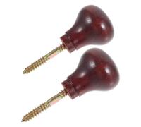ROMISBABA 2PCS Ergonomic Polished Wood Cane Handle Replacement for Elderly Walking Stick, Non-Slip Comfortable Crutch Handles, Sturdy African Rosewood Grip Accessories for Seniors