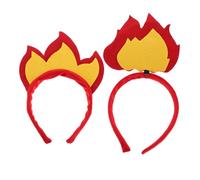 ROMISBABA 2Pcs Felt Flame Headband Fire Accessories Lightweight Comfortable Fit Halloween Cosplay Party Hair Hoop for Women Rave Dance Birthday Crown