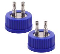 ROMISBABA 2pcs Fermentation Caps for Bottles with 2-port Design, Metal and Plastic Material, Precision Feeding Control for Laboratory Processes and Reagent Handling in Culture Flasks