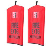 ROMISBABA 2pcs Fire Extinguisher Covers for Outdoor Use, Frostproof and Waterproof Cloth Protector with Window, Suitable for Public Safety and Warehouse Environments