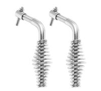 ROMISBABA 2pcs Fireplace Door Handles Replacement with Spring for Wood Stove Metal Pull Handles Suitable for Wood Burning Stove and Coal Boiler Accessory