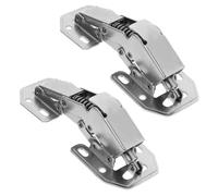 ROMISBABA 2pcs Frog Hinges Stainless Steel Spring Buffer Design Hydraulic Damping Hinge Easy Installation Silver for DIY Project and Home Use Wardrobe Doors Cabinet Doors