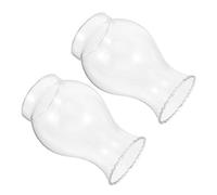 ROMISBABA 2Pcs Glass Oil Lamp Chimney Replacement Shades Vintage Kerosene Lamp Cover Durable and Easy to Install for Antique Indoor and Outdoor Lighting