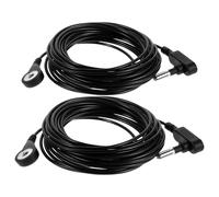 ROMISBABA 2pcs Grounding Cable for Earthing Mats - 5m Black Anti-Static Earth Cord Kit with High Conductivity Plastic Material, Compatible with Desk and Yoga Mat Grounding Accessories for