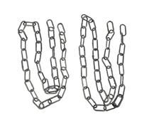 ROMISBABA 2Pcs Halloween Simulation Iron Chain Props Plastic Barrier Decor for Haunted House Stage Performance and Party Layout Realistic Black and Silver Chains for Home and Store Festive