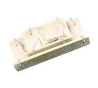 ROMISBABA 2Pcs Hamster Bamboo Swing with Metal Chains, Small Pet Swing Plaything Set, Natural Wooden Cooling Cradle and Jump Board for Hamsters and Small Pets Random Color Random Color