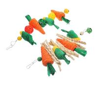 ROMISBABA 2pcs Hamster Chew Toys with Carrot Strings Bunny Teething Playthings Chew Toys for Guinea Pigs Promotes Dental Health for Small Pets