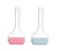 ROMISBABA 2pcs Handheld Roller Massager for Body and Legs, Acupoint Therapy Massage Roller Tool Trigger Points, Portable Muscle Relief for Home Use, Blue and Pink