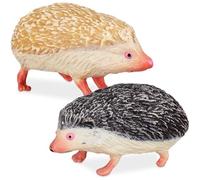 ROMISBABA 2Pcs Handpainted Plastic Hedgehog Figurines Walking Simulation Statues for Micro Landscape Home Office Garden Decoration
