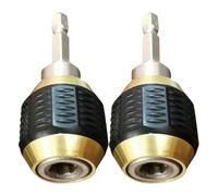 ROMISBABA 2pcs Impact Drill Adapter Set with 1/4 Hexagonal Handle, Metal Socket Adapters Compatible with Most Drill Bits and Cordless Electric Screwdrivers for Homes and Warehouses