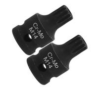 ROMISBABA 2pcs Impact Triple Square Spline Bit Socket Low Profile Stubby Design for Brake Caliper Screw Removal Construction Quick Positioning Ergonomic Grip for Car Maintenance and Repair