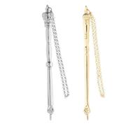 ROMISBABA 2pcs Jewish Torah Pointer Chain Metal Hand Pointer for Bible Reading Mitzvah Works Accessories Portable Finger