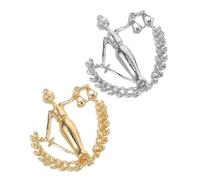 ROMISBABA 2Pcs Justice Scale Lapel Pins Set, Alloy Lawyer Collar Brooches for Judges and Formal Suits, Gold and Silver Balance Pins for Jackets and Coats