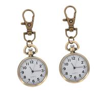 ROMISBABA 2pcs Keychain Nurses Pocket Watch Big Watch Face Design Accurate and Constant Time Travel Use Portable