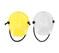 ROMISBABA 2pcs Lightweight Plastic Lizard Mini Helmets for Reptiles, Protective and Stylish Pet Hats in Yellow and White, for Dressing up Your Reptile on Festivals as Cute Ornaments