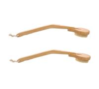 ROMISBABA 2Pcs Long Handle Back Bathing Brush for Elderly and Disabled Soft Bristles Exfoliating Shower Body Brush for Comfortable Massage and Convenient Cleaning Khaki