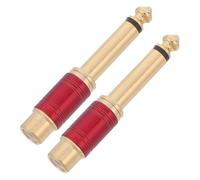 ROMISBABA 2PCS Male to Rca Female Audio Adapter Connectors with Gold Plating for Guitar Amplifiers Dj Equipment and Home Theater Systems Red Design for Easy Identification