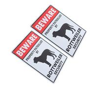 ROMISBABA 2pcs Metal Beware of Dog Signs for Fence Rottweiler Warning Plaques with Bold Lettering Outdoor Weatherproof Property Security Alert for Dangerous Dogs and Trespasser Deterrence