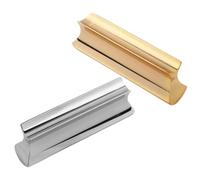 ROMISBABA 2pcs Metal Guitar Slide Bars for Dobro and Lap Steel, Handheld Shape with Dynamic Playability, Eliminates Unwanted String Noise, Silver Tone Bars for Musicians and Students