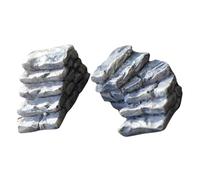 ROMISBABA 2pcs Micro Landscape Stone Steps Models Straight Curved Stair Ornaments for Fairy Garden DIY Miniature Garden Staircase Decorations Easy Assembly Micro Steps Sculptures