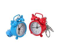 ROMISBABA 2pcs Mini Alarm Clock Keychain Cute Cartoon Bag Charms for Portable Metal Pendant for Backpack and Car Keys Fun Educational Management Accessory Stylish Small Travel Alarm