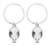 ROMISBABA 2pcs Mini Pig Model Keychain Set in Pearl Silver Zinc Alloy - Cute Bag Hanging Decor and Backpack Pendant, Pig Key Chain Ring Party Favors for Women Accessories