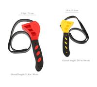 ROMISBABA 2pcs Multi-Functional Rubber Strap Wrenches 6-inch Yellow 8-inch Red Adjustable Oil Filter Wrench Set for Mechanics and Plumbers Bottle and Jar Opener
