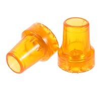 ROMISBABA 2pcs Non-Slip Crutch Replacement Tip Walking Pole Protector Yellow Plastic Firm Standing on Wet Surfaces Cane Feet Sleeves for Mobility Aid