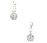 ROMISBABA 2pcs Nurse Pocket Watch Big Numbers Portable Alloy Watch for Boy Girl Hanging Design for Boys and Girls Daily Use and Nurses Shifts