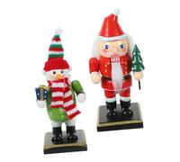 ROMISBABA 2pcs Nutcracker Soldier Figurine Decorative Nutcracker Traditional Soldier Xmas Supplies Decoration Desktop Ornaments Craft