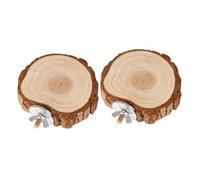 ROMISBABA 2Pcs Pet Platforms for Parrots and Small Animals Natural Durable Hamster Jump Boards and Parrot Perches Creative Standing Platforms for Birds Guinea Pigs and Hamsters Safe Chewable