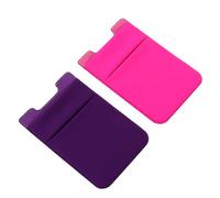 ROMISBABA 2Pcs Phone Back Wallet Holder Card Storage Pouch for Credit Cards and Ids Fashionable Phone Pocket in Rose Red and Purple Convenient Minimalist Design for Everyday Use