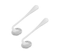 ROMISBABA 2Pcs Portable Adaptive Utensils with Non-Slip Stainless Steel Spoon for Elderly Right Hand Use Compact Household Eating Aid for Weak Grip and Disabled Hands