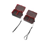 ROMISBABA 2PCS Portable Live Bait Box for Fishing Double-Layer Plastic Worm Container with Breathable Holes Compact Fishing Accessories Storage for Outdoor Anglers (Small Medium)