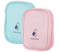 ROMISBABA 2pcs Portable Medication Travel Bag Compact Lightweight Medical Organizer Pouch with Multiple Compartments for Outdoor Activities Hiking and Everyday Use and Green Colors