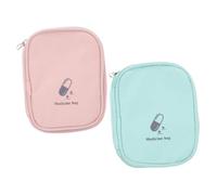 ROMISBABA 2pcs Portable Medicine Bag Set Large Household Medicine Storage Pouches Reusable Travel Nursing Organizer Bags for Outdoor Hiking and Daily Use