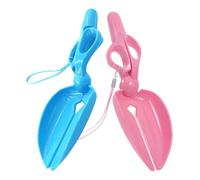 ROMISBABA 2pcs Portable Pooper Scooper with Scissor Mechanism for Dogs Handheld Pet Waste Pickup Clip for Grass Walks Durable Plastic Easy to Clean Efficient Waste Collection Tool
