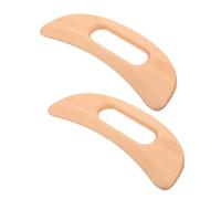ROMISBABA 2pcs Portable Wooden Gua Sha Board Hand-Polished Beech Wood Massage Scraper for Face and Body Safe and Gentle Muscle Relaxation Tool Lightweight for Travel and Home Use Moon Shape