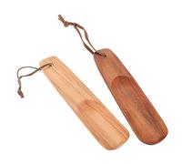 ROMISBABA 2Pcs Portable Wooden Shoehorns Ergonomic Shoe Wearing Helper for Durable Wooden Shoe Lifter for Travel Home Use Smooth Edges Comfortable Grip