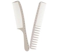 ROMISBABA 2Pcs Precision Ruler Haircut Combs with Scale, Fine and Wide Teeth Hairdressing Styling Tools for Braiding, Sectioning and Hair Cutting, Suitable for Thick Hair and Flat Ironing