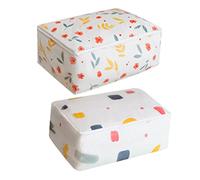 ROMISBABA 2pcs Quilt Storage Bags Large Capacity Moving and Home Use Storage Box for Duvet Blankets Bedding with Tear Resistant Fabric and Double Stitching and Reusable Dustproof Covers