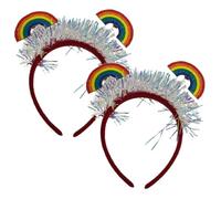 ROMISBABA 2pcs Rainbow Pride Headbands Lightweight Felt Hair Hoops Women S Festival Accessories Bright Colorful Decorative Party Headwear for Selfie Props and Reusable Celebration