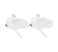 ROMISBABA 2pcs Realistic Artificial Pigeon Statue Bird Decoration for Wedding Party Garden Home Ornament Lightweight and Multi Purpose Simulation Dove Craft