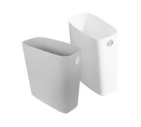 ROMISBABA 2pcs Rectangular Trash Can for Narrow Spaces Thickened PP Kitchen and Bathroom Waste Baskets Without Lid Open Top Garbage Bin for Bedroom Office Laundry and Utility Use