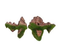 ROMISBABA 2pcs Resin Floating Aquarium Decorative Rockery Set with Moss Design, Lightweight Suspended Fish Tank Ornament for Underwater Landscape, Yellow Sky Castle Style